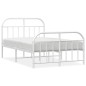 vidaXL Giroletto con Testiera e Pediera Metallo Bianco 120x190 cm vidaXL Giroletto con Testiera e Pediera Metallo Bianco 120x190 cm