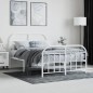 vidaXL Giroletto con Testiera e Pediera Metallo Bianco 120x190 cm vidaXL Giroletto con Testiera e Pediera Metallo Bianco 120x190 cm