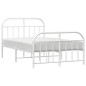 vidaXL Giroletto con Testiera e Pediera Metallo Bianco 120x190 cm vidaXL Giroletto con Testiera e Pediera Metallo Bianco 120x190 cm