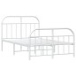 vidaXL Giroletto con Testiera e Pediera Metallo Bianco 120x190 cm vidaXL Giroletto con Testiera e Pediera Metallo Bianco 120x190 cm