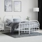 vidaXL Giroletto con Testiera e Pediera Metallo Bianco 120x200 cm vidaXL Giroletto con Testiera e Pediera Metallo Bianco 120x200 cm