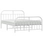vidaXL Giroletto con Testiera e Pediera Metallo Bianco 140x190 cm vidaXL Giroletto con Testiera e Pediera Metallo Bianco 140x190 cm
