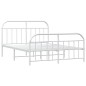 vidaXL Giroletto con Testiera e Pediera Metallo Bianco 140x190 cm vidaXL Giroletto con Testiera e Pediera Metallo Bianco 140x190 cm