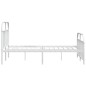 vidaXL Giroletto con Testiera e Pediera Metallo Bianco 140x190 cm vidaXL Giroletto con Testiera e Pediera Metallo Bianco 140x190 cm