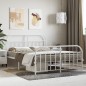 vidaXL Giroletto con Testiera e Pediera Metallo Bianco 150x200 cm vidaXL Giroletto con Testiera e Pediera Metallo Bianco 150x200 cm