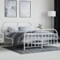 vidaXL Giroletto con Testiera e Pediera Metallo Bianco 150x200 cm vidaXL Giroletto con Testiera e Pediera Metallo Bianco 150x200 cm