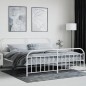 vidaXL Giroletto con Testiera e Pediera Metallo Bianco 193x203 cm vidaXL Giroletto con Testiera e Pediera Metallo Bianco 193x203 cm
