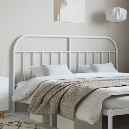 vidaXL Testiera in Metallo Bianco 135 cm