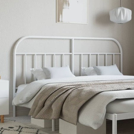 vidaXL Testiera in Metallo Bianco 150 cm
