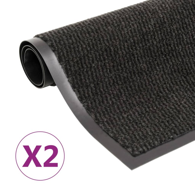 Tappeti Antipolvere 2 pz Rettangolari Trapuntati 60x90 cm Neri Tappeti Antipolvere 2 pz Rettangolari Trapuntati 60x90 cm Neri