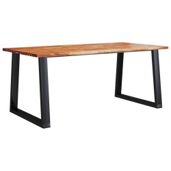 vidaXL Tavolo da Pranzo Bordi Vivi 180x90x75 cm Legno Massello Acacia