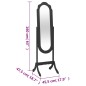 vidaXL Specchio Autoportante Nero 45,5x47,5x160 cm Legno Multistrato