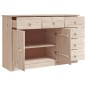 vidaXL Credenza ALTA 112x35x73 cm in Legno Massello di Pino