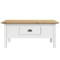vidaXL Tavolino BODO 100x55x45 cm Legno Massello Pino Bianco e Marrone