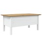 vidaXL Tavolino BODO 100x55x45 cm Legno Massello Pino Bianco e Marrone