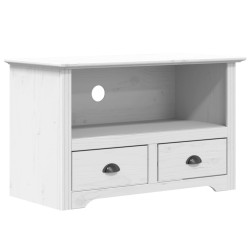 vidaXL Mobile TV 2 Cassetti BODO 91x43x56cm Legno Massello Pino Bianco