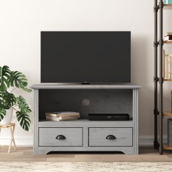 vidaXL Mobile TV 2 Cassetti BODO 91x43x56cm Legno Massello Pino Grigio