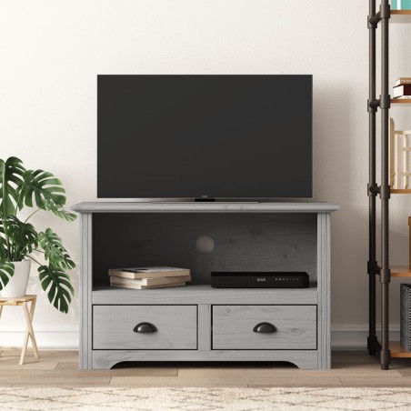 vidaXL Mobile TV 2 Cassetti BODO 91x43x56cm Legno Massello Pino Grigio