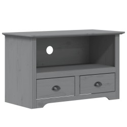 vidaXL Mobile TV 2 Cassetti BODO 91x43x56cm Legno Massello Pino Grigio