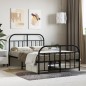 vidaXL Giroletto con Testiera e Pediera Metallo Nero 120x190 cm vidaXL Giroletto con Testiera e Pediera Metallo Nero 120x190 cm