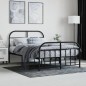 vidaXL Giroletto con Testiera e Pediera Metallo Nero 120x190 cm vidaXL Giroletto con Testiera e Pediera Metallo Nero 120x190 cm