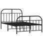 vidaXL Giroletto con Testiera e Pediera Metallo Nero 120x190 cm vidaXL Giroletto con Testiera e Pediera Metallo Nero 120x190 cm