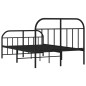 vidaXL Giroletto con Testiera e Pediera Metallo Nero 120x190 cm vidaXL Giroletto con Testiera e Pediera Metallo Nero 120x190 cm