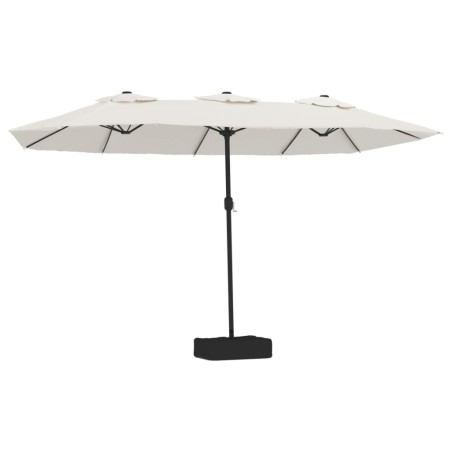 vidaXL Ombrellone a Doppia Testa Bianco Sabbia 449x245 cm