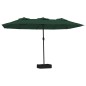 vidaXL Ombrellone a Doppia Testa Verde 449x245 cm vidaXL Ombrellone a Doppia Testa Verde 449x245 cm
