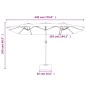 vidaXL Ombrellone a Doppia Testa Antracite 449x245 cm vidaXL Ombrellone a Doppia Testa Antracite 449x245 cm