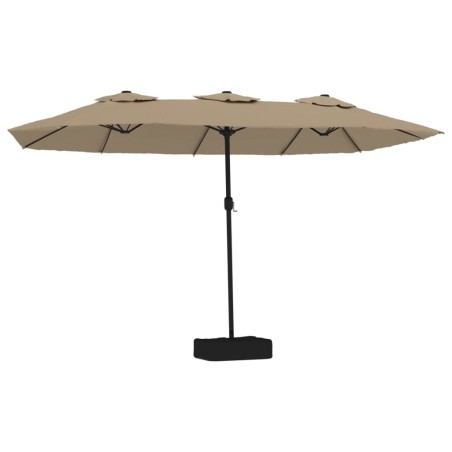 vidaXL Ombrellone a Doppia Testa Tortora 449x245 cm