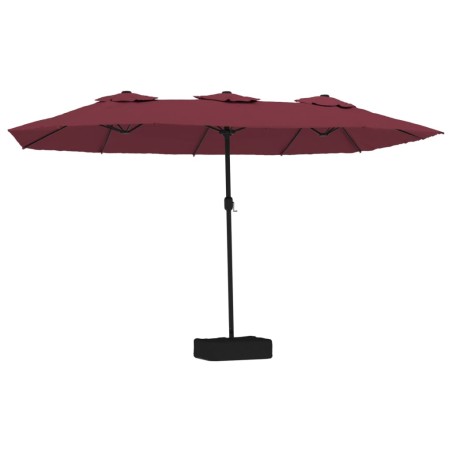vidaXL Ombrellone a Doppia Testa Rosso Bordeaux 449x245 cm