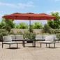 vidaXL Ombrellone a Doppia Testa Terracotta 449x245 cm vidaXL Ombrellone a Doppia Testa Terracotta 449x245 cm