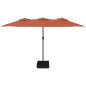vidaXL Ombrellone a Doppia Testa Terracotta 449x245 cm vidaXL Ombrellone a Doppia Testa Terracotta 449x245 cm