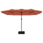 vidaXL Ombrellone a Doppia Testa Terracotta 449x245 cm vidaXL Ombrellone a Doppia Testa Terracotta 449x245 cm