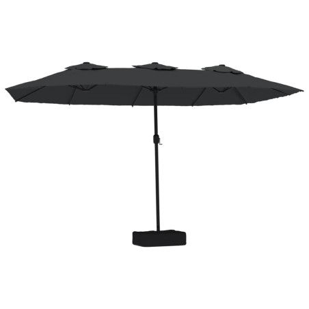 vidaXL Ombrellone a Doppia Testa Nero 449x245 cm
