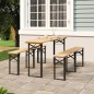 vidaXL Set Tavolo Birreria Pieghevole 3 pz in Legno Massello di Abete vidaXL Set Tavolo Birreria Pieghevole 3 pz in Legno Massello di Abete