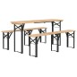 vidaXL Set Tavolo Birreria Pieghevole 3 pz in Legno Massello di Abete vidaXL Set Tavolo Birreria Pieghevole 3 pz in Legno Massello di Abete