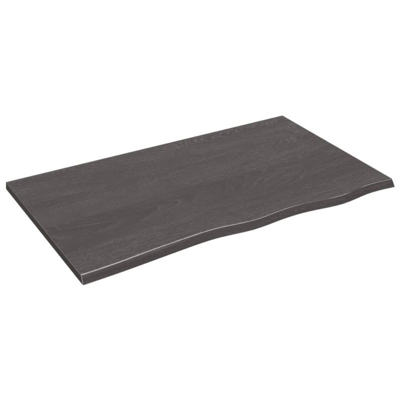 vidaXL Ripiano Muro Marrone Scuro 100x60x2 cm Massello Rovere Trattato vidaXL Ripiano Muro Marrone Scuro 100x60x2 cm Massello Rovere Trattato