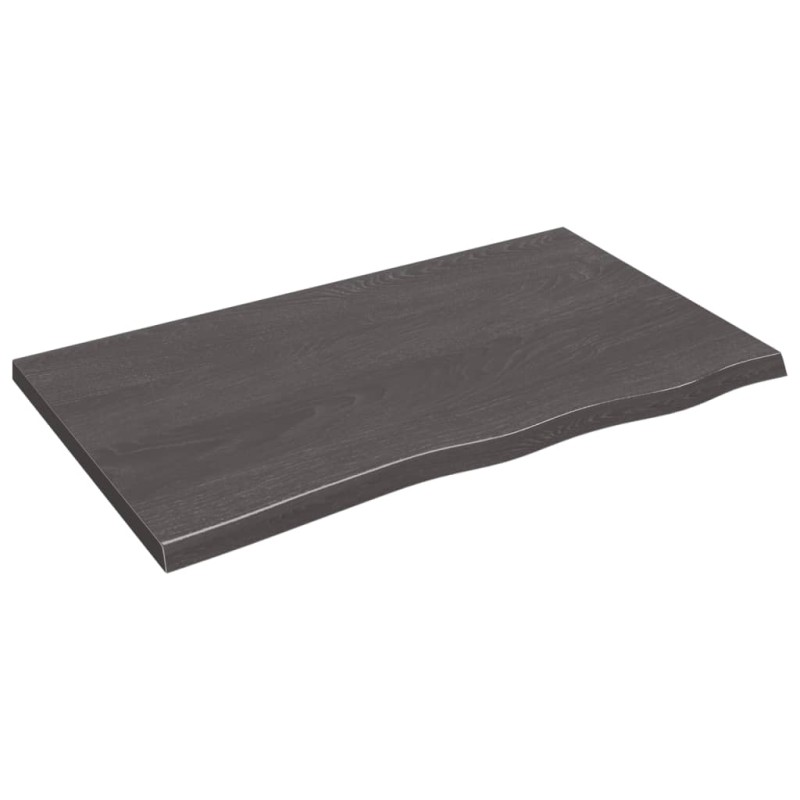 vidaXL Ripiano Muro Grigio Scuro 100x60x4 cm Massello Rovere Trattato vidaXL Ripiano Muro Grigio Scuro 100x60x4 cm Massello Rovere Trattato