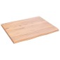 vidaXL Piano Tavolo Marrone Chiaro 60x50x2 cm in Rovere Non Trattato