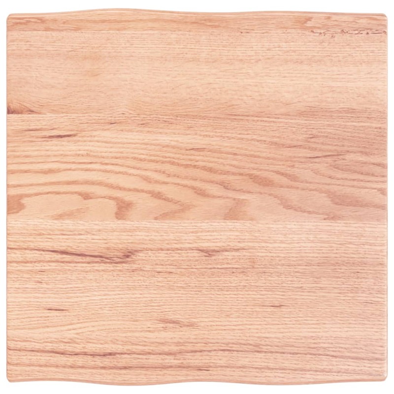 vidaXL Piano Tavolo Marrone Chiaro 60x60x2 cm in Rovere Non Trattato vidaXL Piano Tavolo Marrone Chiaro 60x60x2 cm in Rovere Non Trattato