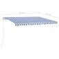 Tenda da Sole Retrattile Automatica e Pali 4,5x3 m Blu e Bianca Tenda da Sole Retrattile Automatica e Pali 4,5x3 m Blu e Bianca