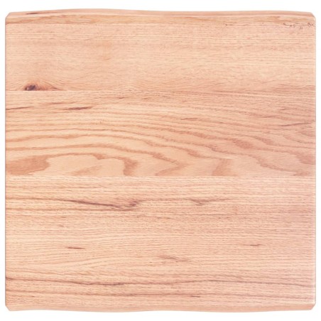 vidaXL Piano Tavolo Marrone Chiaro 60x60x6 cm in Rovere Non Trattato