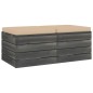 vidaXL Pouf da Giardino su Pallet 2 pz con Cuscini in Massello di Pino vidaXL Pouf da Giardino su Pallet 2 pz con Cuscini in Massello di Pino