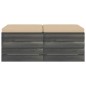 vidaXL Pouf da Giardino su Pallet 2 pz con Cuscini in Massello di Pino vidaXL Pouf da Giardino su Pallet 2 pz con Cuscini in Massello di Pino