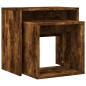 vidaXL Tavolini Impilabili 2 pz Rovere Fumo in Legno Multistrato vidaXL Tavolini Impilabili 2 pz Rovere Fumo in Legno Multistrato