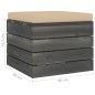 vidaXL Pouf da Giardino su Pallet 2 pz con Cuscini in Massello di Pino vidaXL Pouf da Giardino su Pallet 2 pz con Cuscini in Massello di Pino