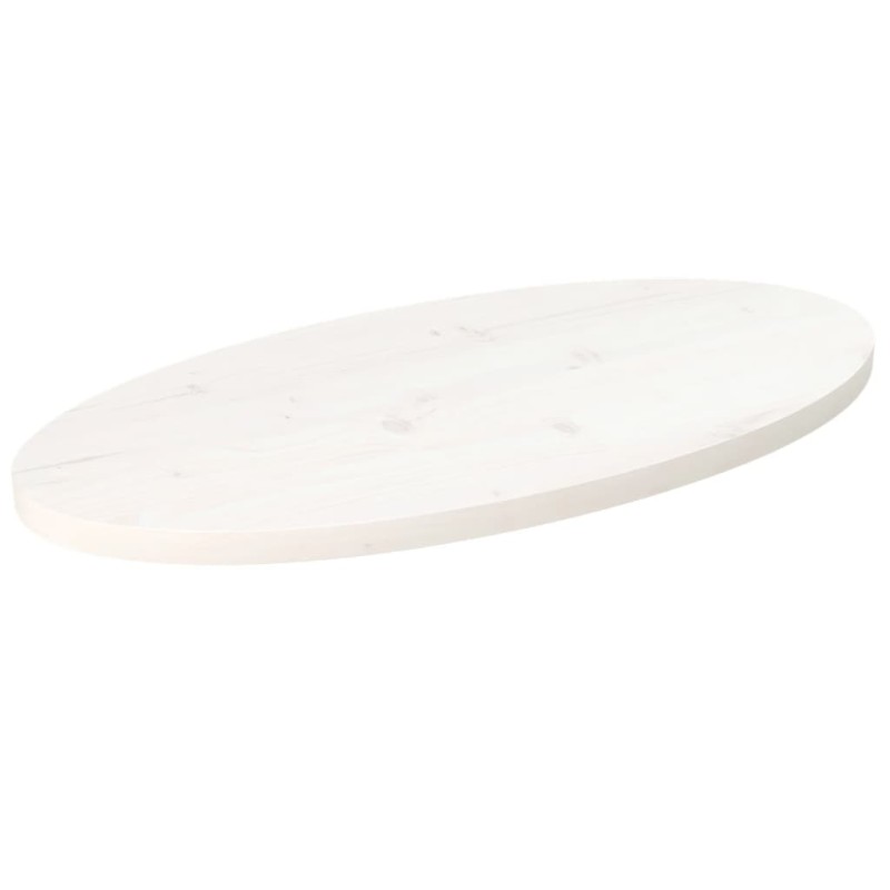 vidaXL Piano Tavolo Bianco 60x30x2,5cm in Legno Massello di Pino Ovale vidaXL Piano Tavolo Bianco 60x30x2,5cm in Legno Massello di Pino Ovale