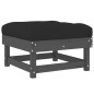 vidaXL Poggiapiedi da Giardino con Cuscino Legno Massello Pino Grigio vidaXL Poggiapiedi da Giardino con Cuscino Legno Massello Pino Grigio